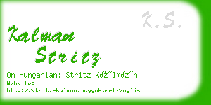 kalman stritz business card